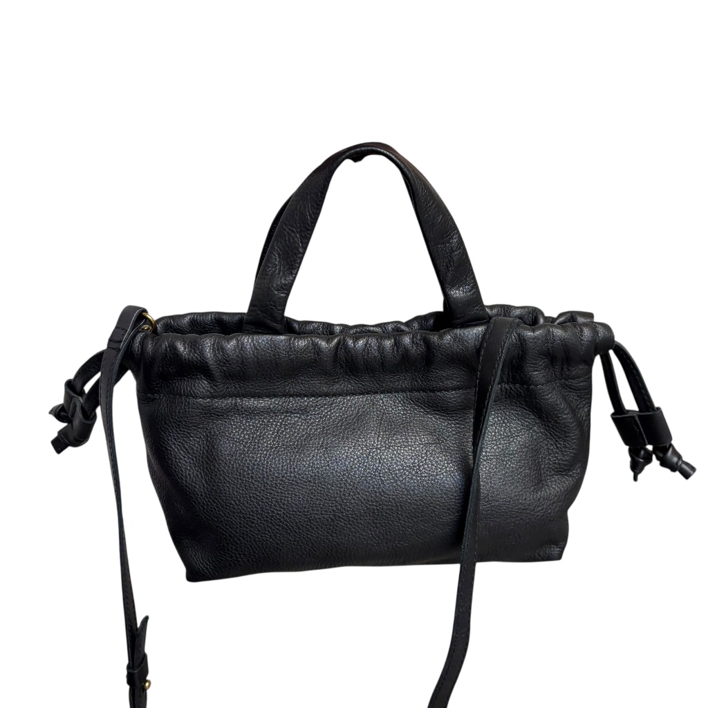 Madewell Black Leather Mini Market Tote Bag